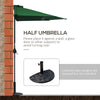 9.8ft Half Umbrella Semi Round Patio Parasol with Crank Handle, Top Vent for Garden, Balcony- NO BASE INCLUDED, Green