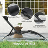 Patio Lounge Chair, Aluminum Reclining Outdoor Tanning Chair with 5-Level Adjustable Backrest, Head Pillow and Breathable Mesh Fabric, for Pool, Deck, Garden, Black