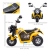 Kids Electric Motorcycle 6V Battery Powered Ride-On Dirt Bike 3-Wheels Motorbike Yellow