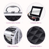 3 Tier Diamond Texture Makeup Train Case Cosmetic Organizer with Mirror, Black