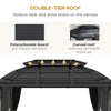 13' x 10' Patio Gazebo, Double Roof Outdoor Gazebo Canopy Shelter with Curtains and Aluminium Frame for Garden, Black