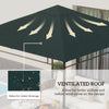 10' x 10' Square Gazebo Canopy Replacement UV Protected Top Cover Sun Shade Charcoal Green