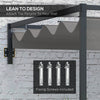 10' x 7' Lean To Pergola, Metal Pergola with Retractable Roof for Grill, Garden, Patio, Deck