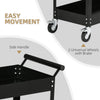Rolling Tool Cart, 2 Tier Mobile Service Utility Cart with Wheels, Black