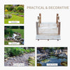 5FT Wood Garden Bridge Outdoor Decorative Landscape Side Rails Backyard Moon Bridge Park Decor Natural Wood