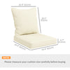 Seat Cushion Back Pillows Replacement Set of 2, Patio Chair Cushions Set for Indoor Outdoor, Cream White