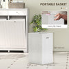 Laundry Cabinet, Tilt Out Laundry Hamper Cabinet with 2 Baskets, Bathroom Hamper Cabinet with 2 Drawers, White