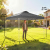 Pop Up Canopy Waterproof Canopy Tent with Carrying Bag for Parties Garden BBQs 9.8' x 9.8', Dark Grey