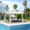 10' x 10' Steel Outdoor Patio Gazebo Canopy with Removable Mesh Curtains, Display Shelves, & Steel Frame