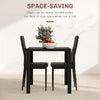 3-Piece Rectangular Glass Kitchen Table and Chairs with Metal Frame and Faux Leather Upholstery for Dining Room, Black