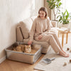 Stainless Steel Litter Box, XL Sifting Cat Litter Box for Medium and Large Cat, Non-Sticky, Odour Free, Easy Clean
