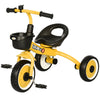 Tricycle for Toddler 2-5 Year Old Girls and Boys, Toddler Trike with Adjustable Seat, Basket, Bell, Yellow
