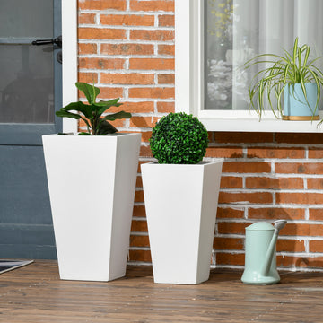 Set of 2 Tall Planters with Drainage Holes, 22