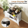 Sideboard Buffet, Modern Storage Cabinet with 2 Doors and Adjustable Shelf, White