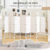 8 Panel Folding Room Divider, Portable Privacy Screen, Wave Fiber Room Partition for Home Office, White