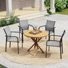 Stackable Patio Chairs Set of 4, Outdoor Dining Chairs with 20