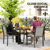 5 Piece Outdoor Dining Set with Round Table and 4 Stackable Chairs, for Backyard, Lawn, Deck, Balcony, Pool Side