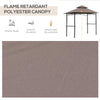8' x 5' BBQ Grill Gazebo Tent with Double Tiered Canopy for Outdoor Sun Shade, Coffee