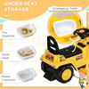 Ride On Excavator Toy No Power Digger with Realistic Sound Grabber Storage, for 2-4 Years Old, 32.7