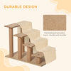 4-Step Dog Ramp for Sofa, Bed, and Couch, with Removable Cover, Beige