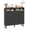 Shoe Storage Cabinet with 4 Flip Drawers, Farmhouse Narrow Shoe Cabinet, Holds Up to 24 Pairs