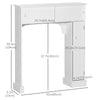 Modern Over The Toilet Storage, Bathroom Cabinets Over Toilet with 2 Sliding Doors, 3 Adjustable Shelves, White
