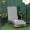 Outdoor Adjustable Wicker Chaise Lounge Chair with Cushion & Wheels for Patio, Deck, Poolside
