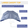7.5FT 2-in-1 Beach Umbrella with Carry Bag, Umbrella Shelter with Silver Coated UPF50+ UV Protection and Adjustable Height for Camping, Fishing, Backyard, Blue