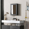 Bathroom Mirror Cabinet, Wall Mounted Medicine Cabinet with Door and Shelves, Black