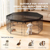 8 Panels Foldable Dog Playpen with Top Cover, 24