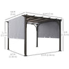 10' x 10' Outdoor Pergola Patio Gazebo Canopy Sun Shelter, Steel Frame