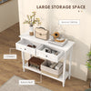 Hallway Console Table, Modern Entryway Table with 2 Drawers, Storage Shelf, Turned Legs for Living Room, Bedroom, White