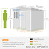 8.5' x 6' Galvanised Steel Outdoor Storage Shed, Garden Shed with Window, Lockable Wide Doors and Air Vents