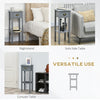 Bedside Table Set of 2, Narrow Side Table with Drawer and Shelf, 2 Tier Tall Nightstand for Bedroom, Grey