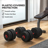 Soozier 66lbs 2-in-1 Adjustable Dumbbells Weight Set, Dumbbell Hand Weights Barbell for Body Fitness, Lifting Training for Home, Office, Gym, Black and Red