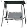 2-Seat Outdoor Porch Swing Patio Swing with Adjustable Canopy, Removable Seat and and Steel Frame for Garden, Poolside
