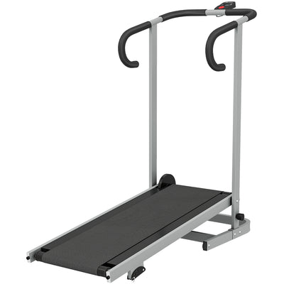 Soozier Walking Pad Treadmill with 16.5% Incline, Foldable Treadmill with LCD Monitor and Handle Bar for Home, Non-Electric