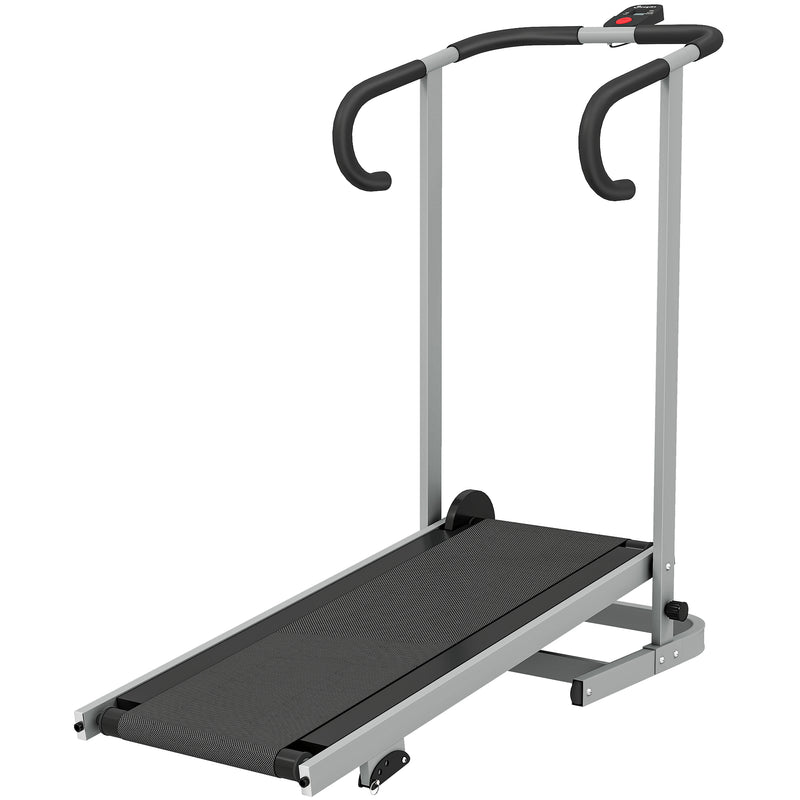 Soozier Walking Pad Treadmill with 16.5% Incline, Foldable Treadmill with LCD Monitor and Handle Bar for Home, Non-Electric