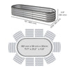Galvanized Raised Garden Bed, 6 x 2 x 1 ft Modular Metal Garden Beds with Rubber Strip Edging, Silver