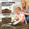 8 x 4 x 1ft Galvanized Raised Garden Bed, Reinforced Outdoor Planter Box with Open Bottom, Distressed Brown