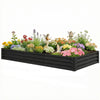 8 x 4 x 1ft Galvanized Raised Garden Bed, Reinforced Outdoor Planter Box with Open Bottom, Black
