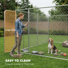 Dog Playpen Outdoor, Walk-in Dog Run Kennel Puppy Exercise Pen Indoor Outdoor with DIY Door and Galvanized Steel Frame