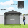 10' x 10' Pop Up Canopy with Sidewalls, Roller Bag, Height Adjustable Instant Tent for Outdoor, Garden, Patio, Black