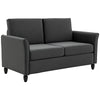 2-Seat Sofa Two-Seater Couch with Armrests and Wood Legs for Living Room, Bedroom