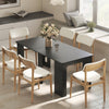 Extendable Dining Table, Expandable Kitchen Table for Small Spaces, Seats up to 6 People, Dark, Distressed Black