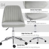 Vanity Chair for Makeup, Velvet Comfy Office Chair with Adjustable Height, Swivel Wheels for Bedroom, Living Room, Grey