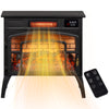 Electric Fireplace Stove, Infrared Fireplace Heater with Realistic Flame, Adjustable Temperature, 1500W, Black