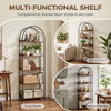 Bookshelf 5 Tier Arched Bookcase, 73.2
