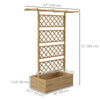 Wooden Planter with Trellis Privacy Screen, Raised Garden Bed to Grow Vegetables, Herbs and Flowers, Natural