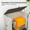 185 Gallon Outdoor Storage Cabinet with Openable Top and Lockable Doors for Lawnmower, Trash Can, Patio Accessories